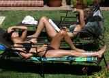 Audrina Patridge and Lauren Conrad in Bikinis by Poolside