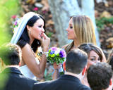 Amanda Bynes is a bridesmaid in the wedding of her sister Jillian Bynes at a golf course in Simi Valley